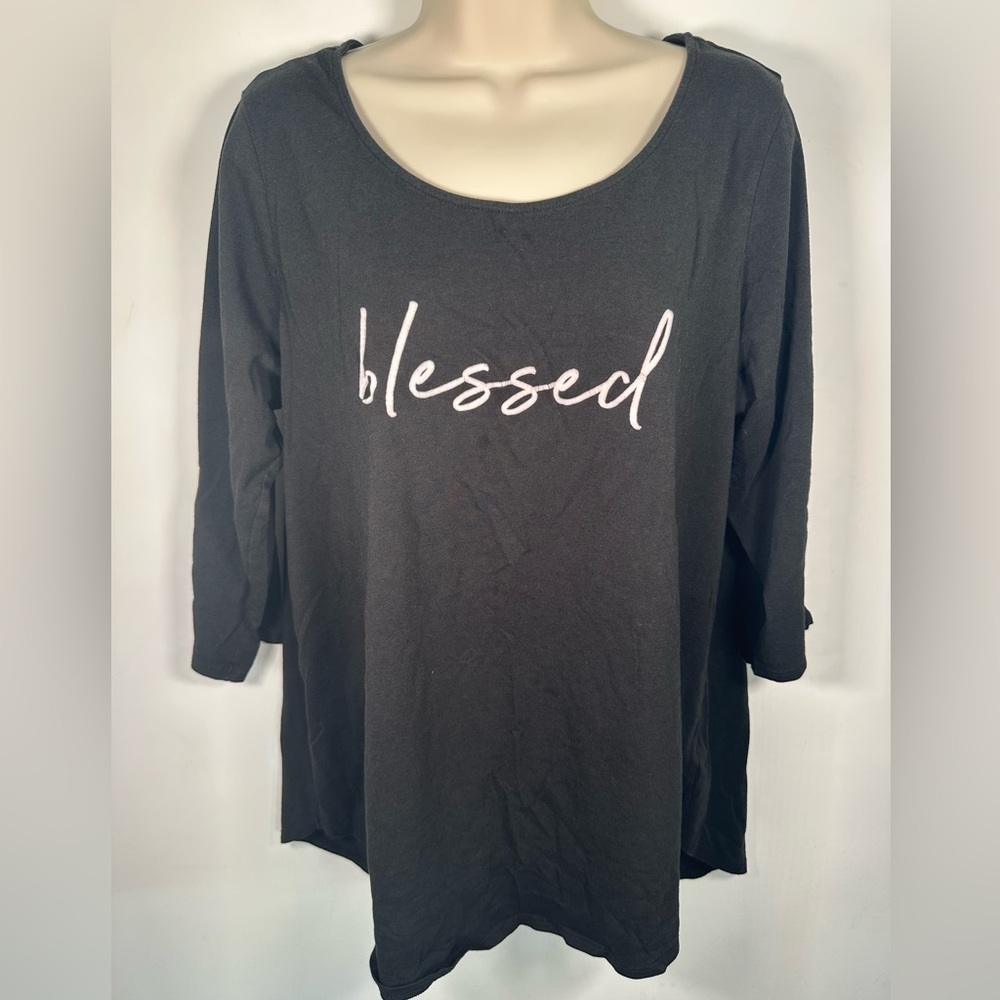 Cynthia Rowley women’s blessed black 3/4 sleeve top size XL